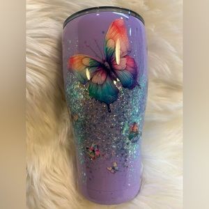 30 oz epoxied/glittered Tumbler-NEW